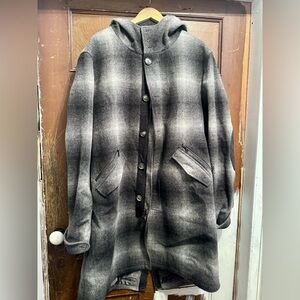 John Varvatos Black and Gray Plaid Jacket